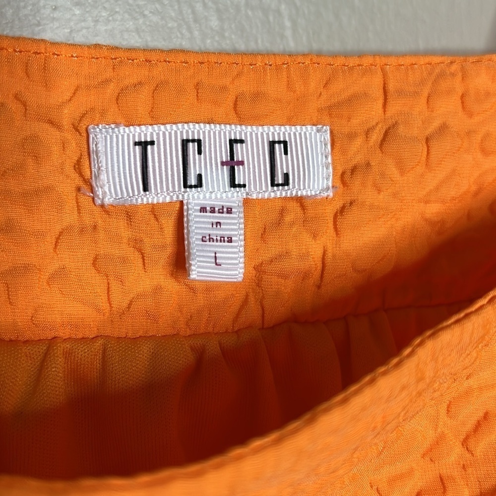 TCEC Neon Orange Crop Ruffle Top - Picture 4 of 7